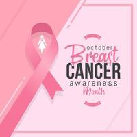 conception de bannière pour le mois de sensibilisation au cancer du sein avec ruban rose