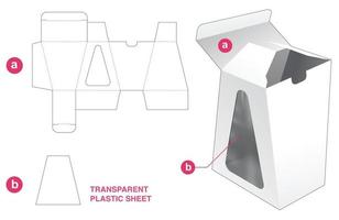 boîte d'emballage avec gabarit découpé en feuille de plastique vecteur