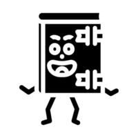 la personne livre personnage glyphe icône vecteur illustration