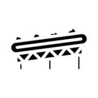convoyeur système exploitation minière glyphe icône vecteur illustration