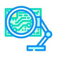pcb inspection électronique Couleur icône vecteur illustration