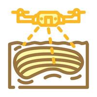 exploitation minière opérations drone Couleur icône vecteur illustration
