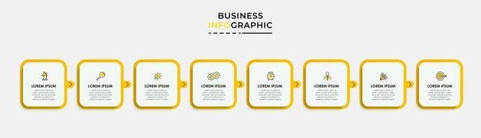 modèle d'entreprise de conception infographique avec des icônes et 8 options ou étapes vecteur