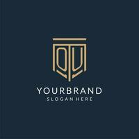 initiale ou bouclier logo monoline style, moderne et luxe monogramme logo conception vecteur