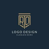 initiale ro bouclier logo monoline style, moderne et luxe monogramme logo conception vecteur