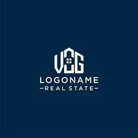 initiale lettre vg monogramme logo avec abstrait maison forme, Facile et moderne réel biens logo conception vecteur