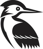 Pivert oiseau logo conception noir abstrait noir Pivert oiseau logo conception mascotte vecteur
