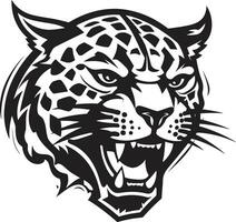 féroce et bien noir léopard icône sur le rôder vecteur léopard logo conception