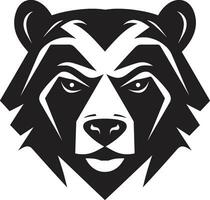 grisonnant ours badge ours crête conception vecteur