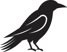 lisse corbeau symbolique crête mystérieux noir corbeau emblème vecteur