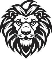 majestueux monochrome Lion logo dans vecteur vecteur monarque noir Lion insigne