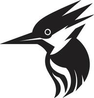Pivert oiseau logo conception noir géométrique noir Pivert oiseau logo conception abstrait vecteur