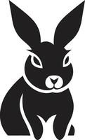 noir lièvre graphique icône lapin silhouette monochrome badge vecteur