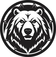 féroce ours logo ours visage héraldique vecteur