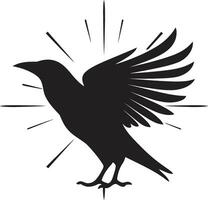 moderne oiseau contour conception corbeau silhouette badge de distinction vecteur