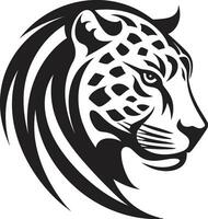 vecteur chat sauvage noir léopard emblème chasser dans style noir vecteur léopard icône