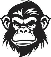 chimpanzé charme élégant faune emblème noir beauté dans le sauvage chimpanzé icône vecteur