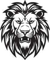 sauvage beauté noir Lion vecteur héraldique féroce monarque le noir Lion icône