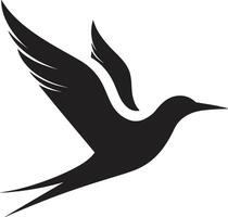 mystérieux charme noir mouette emblème profil silencieux vol dévoilé mouette logo icône vecteur