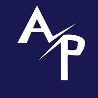 le ap logo sur une bleu Contexte vecteur