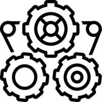 icône de ligne pour les engrenages vecteur
