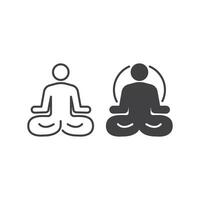 yoga aptitude icône, méditation. moderne signe, linéaire pictogramme, contour symbole, Facile mince ligne vecteur conception élément modèle