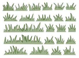 vert herbe. griffonnage herbe illustration. herbe linéaire. herbe contour illustration. ensemble de dessiné à la main herbe. vecteur