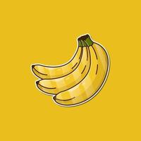 dessin animé trois bananes illustration vectorielle et nourriture saine vecteur