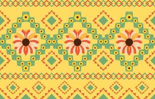 tissu coloré de fleur de mandala. motif ethnique géométrique dans la conception de fond oriental traditionnel pour tapis, papier peint, vêtements, emballage, batik, style de broderie d'illustration vectorielle. vecteur