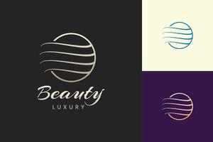 modèle de logo de salon avec une forme de cheveux simple et luxueuse vecteur