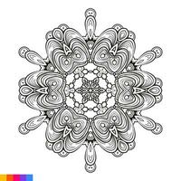 mandala art conception. nettoyer décoratif rond ornement. Oriental modèle, vecteur illustration coloration livre page. circulaire modèle dans forme de mandala pour henné, Mehndi, tatouage, décoration.