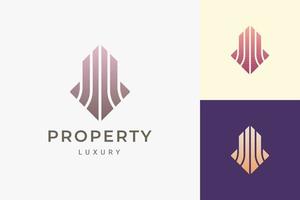 logo de propriété ou de bâtiment pour l'immobilier dans le luxe et la forme abstraite vecteur