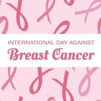 journée internationale contre le cancer du sein, modèle sans couture de ruban rose vecteur