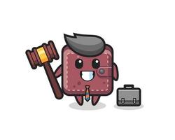 illustration de la mascotte du portefeuille en cuir en tant qu'avocat vecteur