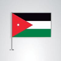 drapeau jordanie avec bâton en métal vecteur