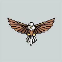 pixel art illustration Aigle. pixélisé Aigle. Aigle oiseau pixélisé pour le pixel art Jeu et icône pour site Internet et vidéo jeu. vieux école rétro. vecteur