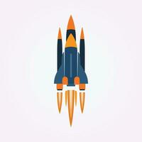 ancien fusée et jet logo vecteur modèle, moderne vaisseau spatial conception plat illustration