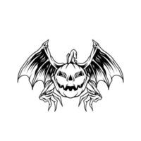 vampire chauve-souris citrouilles halloween silhouette vecteur