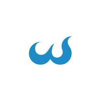 lettre w courbes bleu vagues Facile logo vecteur