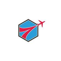 coloré jet avion hexagonal Facile logo vecteur