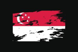 drapeau de style grunge de singapour. illustration vectorielle. vecteur