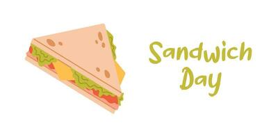 vecteur nationale sandwich journée illustration. sandwich journée fête bannière. prospectus conception.