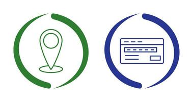 emplacement et crédit carte icône vecteur