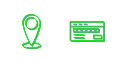 emplacement et crédit carte icône vecteur