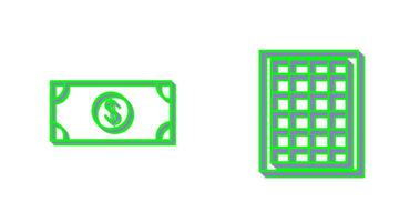 dollar facture et table de les taux icône vecteur
