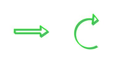 droite La Flèche et recharger icône vecteur