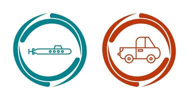 sous-marin et ramasser icône vecteur
