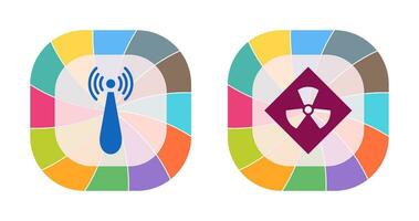 non ionisant radiation et radiation icône vecteur
