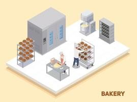 composition isométrique de la boulangerie vecteur