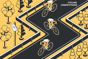 composition isométrique de course cycliste vecteur
